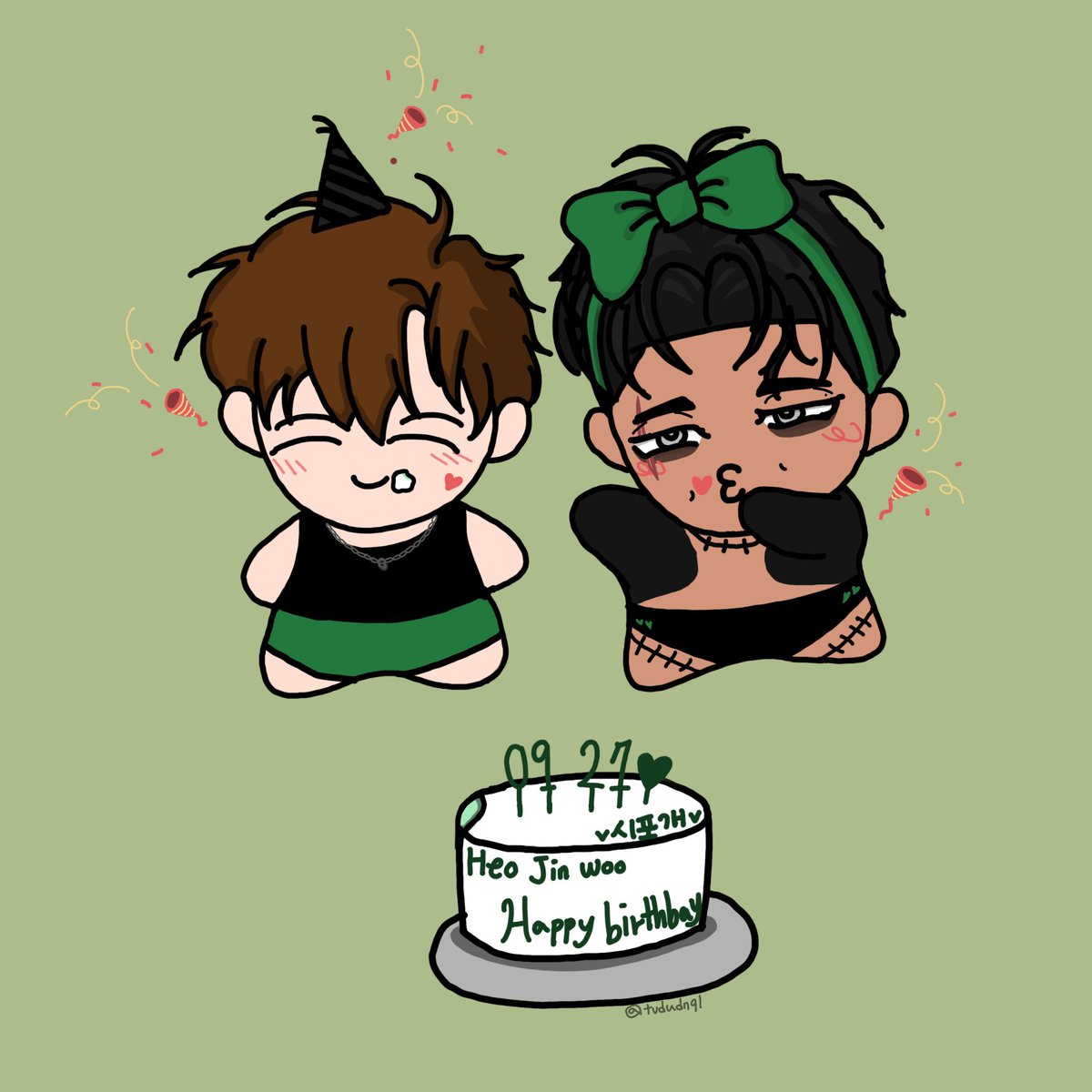 진우 생일축하해💚

#0927_HAPPY_JINWOO_DAY #HAPPY_JINWOO_DAY
#허선생_생일_축하해
#선새앵_축하해
#허선생이_있어야_비로소_완성되는_평화마을
#허선생_생일이면_진작_말을_하지이
#생일_서프라이즈는_몰래_준비하는_거라고 
#시시포스의개들 #시포개 #9월27일
#TheHoundsofSisyphus
<a href="/9USAO/">945/gusao</a>