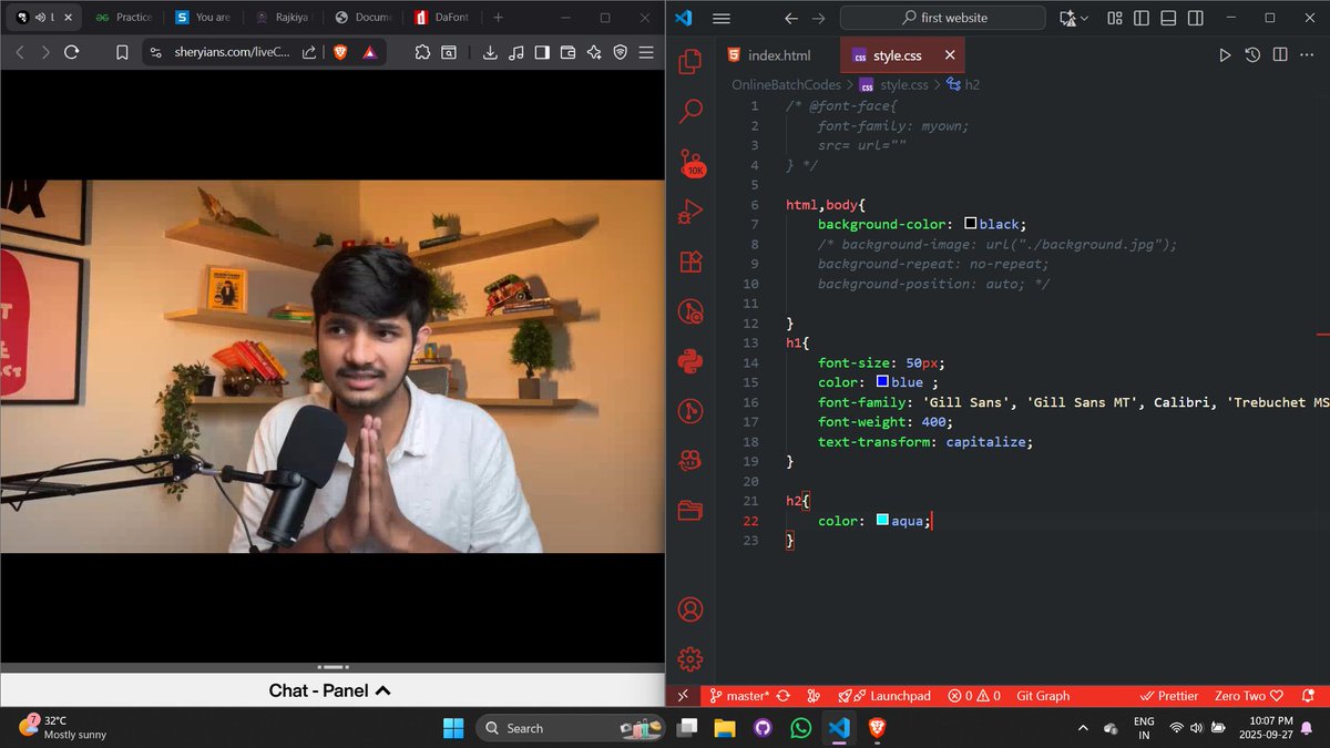 VikasPrata31178's tweet image. Day 2/100 of #100DaysOfWebDev 🎨
Explored CSS basics and layouts:
✔️ Syntax &amp;amp; selectors
✔️ Colours, backgrounds, fonts
✔️ Box model, display, units
✔️ Flexbox &amp;amp; Grid
✔️ Transitions &amp;amp; transforms
CSS brings HTML to life 🔥🚀
#SheriyansCodingSchool