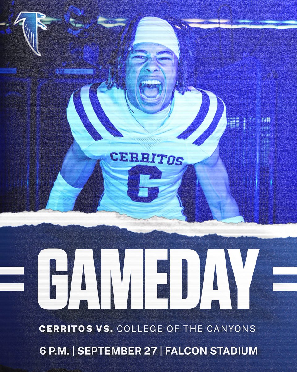 Get Up! It’s Game Day! 

🆚 College Of The Canyons 
⏰ 6:00 PM
🏟️ Falcon Stadium
#FlyWithUs
