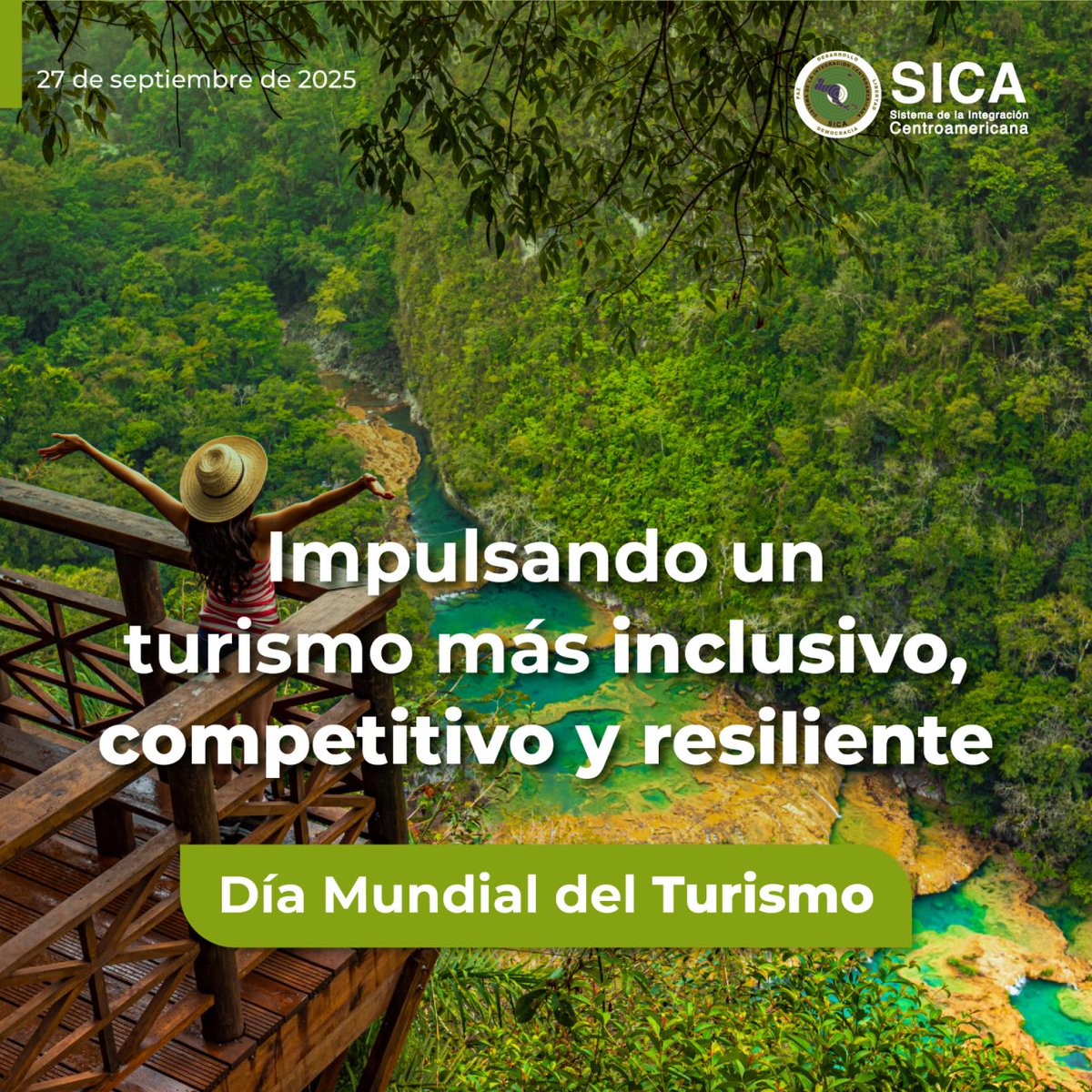 🌎 Nuestra #RegiónSICA recibió en 2024, a 29.5 millones de visitantes internacionales, un incremento del 9.5% respecto a 2023; generando más de 28,454 millones de dólares en ingresos, un 5.6% más que el año anterior, según datos del Observatorio Turístico Regional de