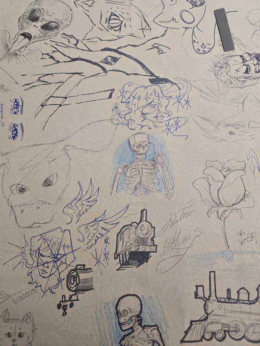 We had a high school day at our colleges and alot of the kids walked up to me while i worked and we chatted about art. We had a butcher paper on a table and alot of them drew on it as well. Very sweet kids 