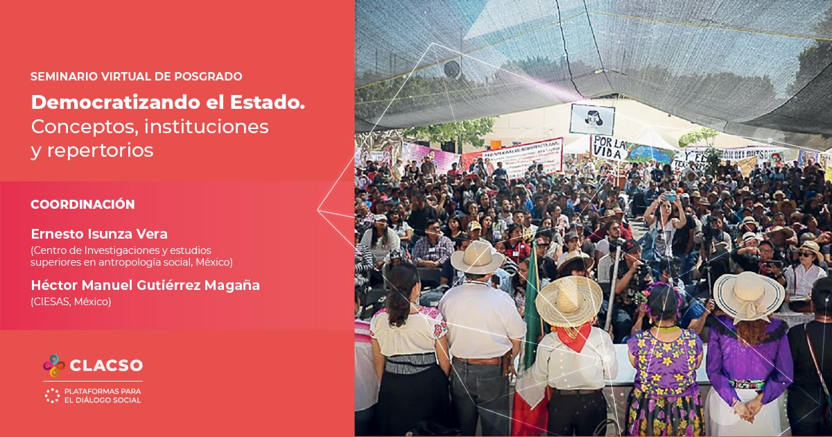 _CLACSO's tweet image. 📢 #SeminarioVirtual &quot;Democratizando el Estado: Conceptos, instituciones y repertorios&quot;
🗓 Comienza en octubre de 2025
📝 Inscripciones abiertas [Últimos días] 
💻 #ModalidadVirtual

Un espacio de formación crítica para reflexionar sobre reformas estatales, acción colectiva y…