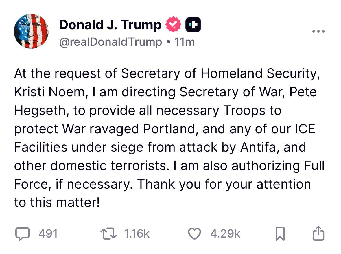 Yhdysvaltain presidentti julisti juuri sodan fasismia vastustavia kansalaisia vastaan.

Makustellaanpa tätä hetki, koska lupaan, että tämä spinnataan Suomessakin jonain ääripäiden vastakkainasetteluna.