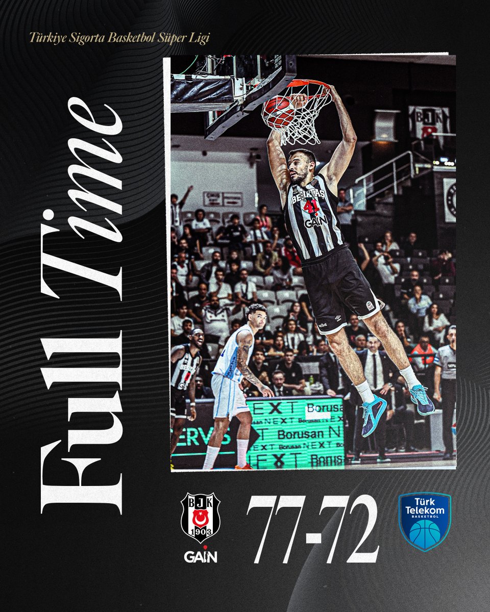 Akatlar'da sezonu galibiyetle açıyoruz. 💪

Beşiktaş GAİN 77-72 Türk Telekom | Maç Sonucu 

#TheBlackEagleRises 🦅