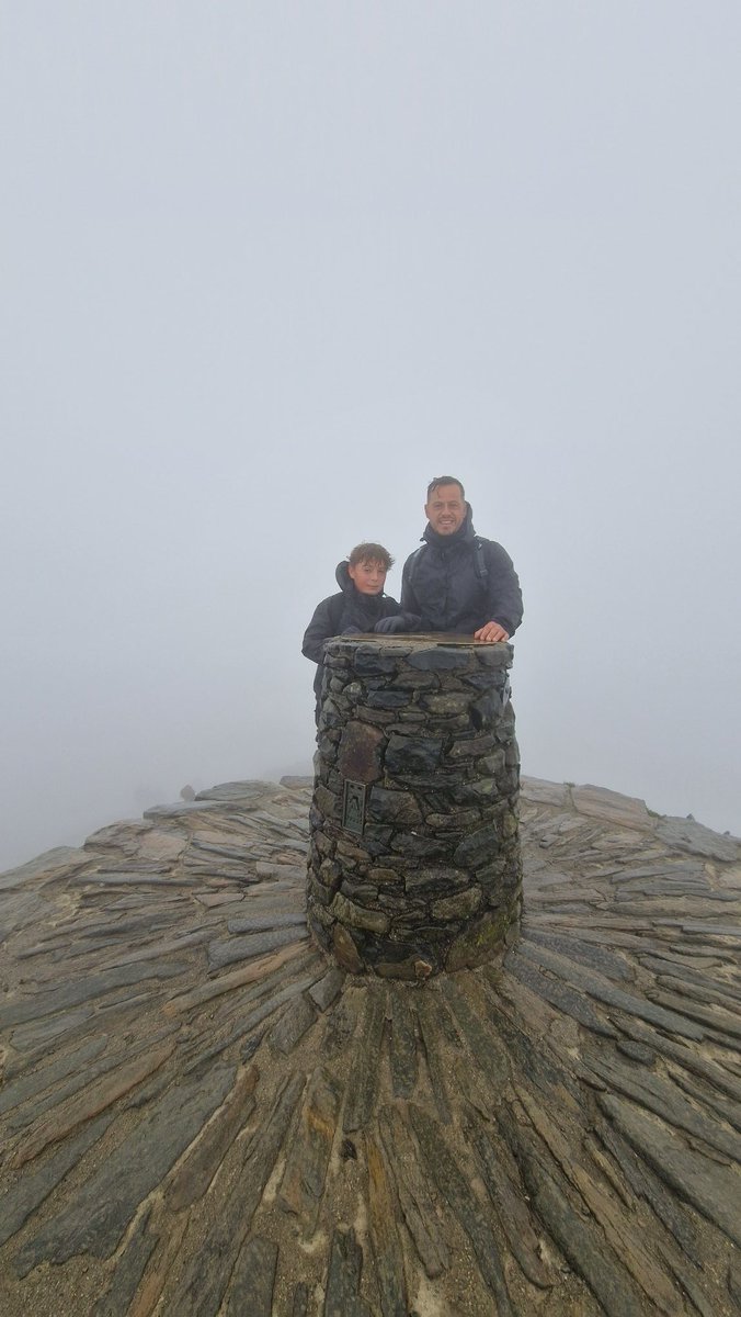 Up at 5.30am. Set off at sunrise. 0 Visibility and -1C at the summit. Snowdon complete ⛰️
