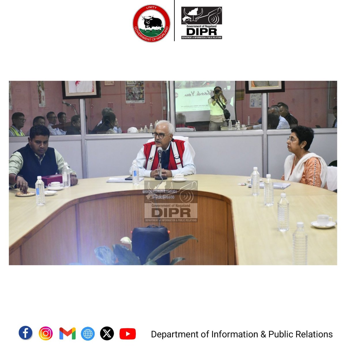 Governor of Nagaland, Ajay Kumar Bhalla, addressing the meeting with the Doyang (NEEPCO) at the Doyang Hydroelectric Dam in Wokha on 27th September 2025.