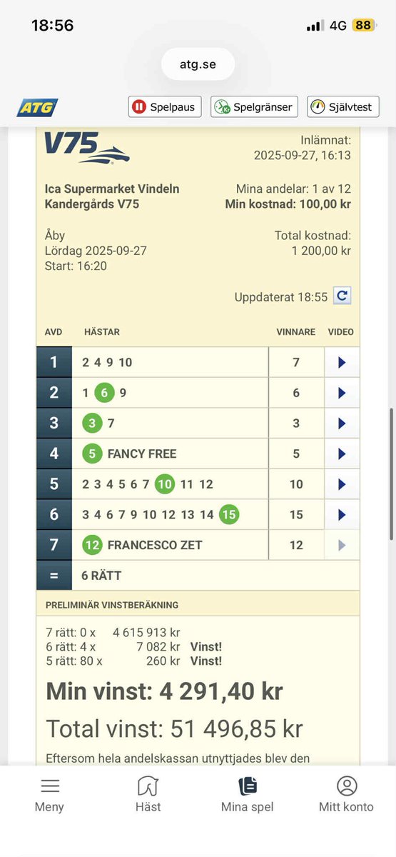 Vilken kväll på Åby!

Sjukt nära på 3 lappar… snyggt spelat grabbar ⭐️💰