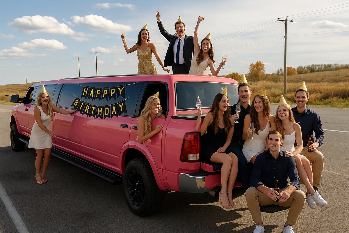 #transportation #ab #party #alberta #partybus #limousine “We asked AI to imagine what one of our birthday limo parties looks like 🎉🚐💃🕺
What do you think — did it nail the vibe, or should we stick to the real thing? 😉
#AMPLimo #PartyOnWheels #AIVsReality”