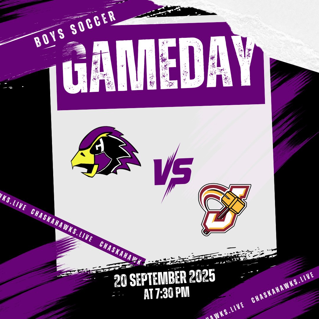 ⚽ <a href="/ChaskaBoySoccer/">Chaska Boys Soccer</a> vs <a href="/hubmensoccer/">Hubmen Soccer</a> • Boys Soccer at 7:30pm at CHS! Watch it live!
📍 chaskahawks.live

#ChaskaHawks #Jordan #BoysSoccer #GameDay #MinnesotaSports