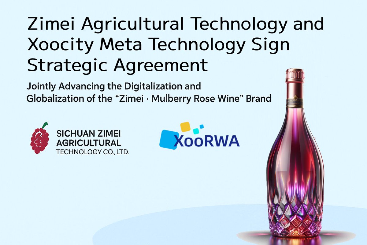 在 Xoocity Brand RWA Asset 即将发行之际，XooRWA 迎来第三个 RWA 合作项目——中国“紫美·桑葚玫瑰酒”：

四川葚事发 × 香港数宇城 携手合作
以“紫美·桑葚玫瑰酒”为起点，融合 本土农业 × 数字科技
让嘉陵江畔的桑葚与玫瑰，走向全球 🌍
推动 乡村振兴 &amp; 国货品牌出海 的新样板
Sichuan Zimei × Hong