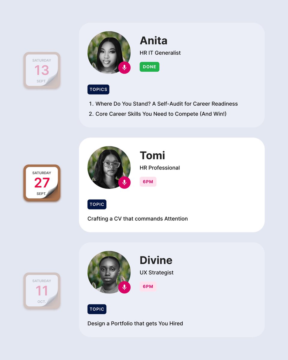 In today's session in the bootcamp, we are having Tomi

She'd be taking us through "Crafting a CV that commands Attention"

Tomi is an HR professional and career development advocate with experience in recruitment and HR analytics.
