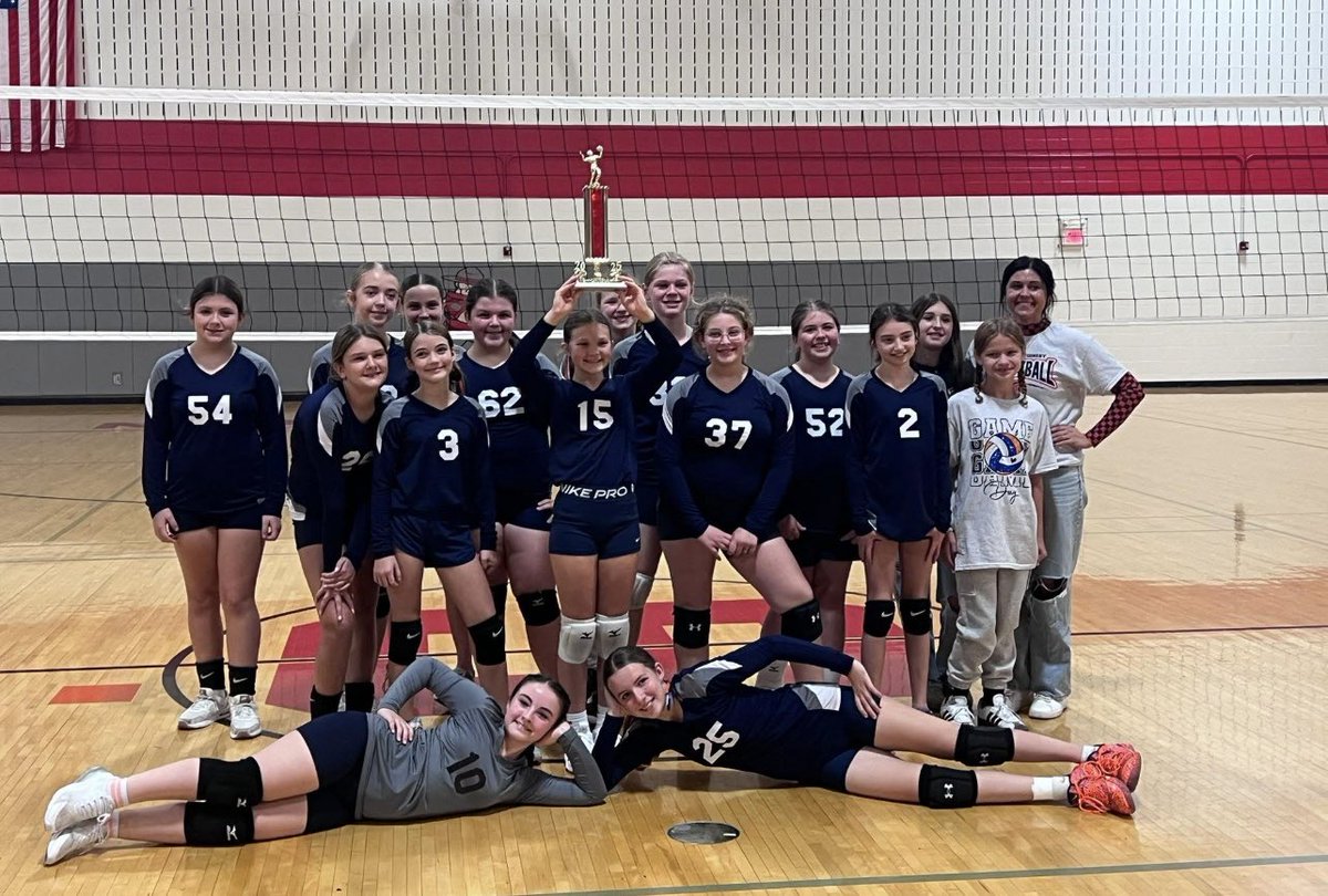 Congratulations to our 6th grade volleyball team for winning their tournament today!!🧡💙