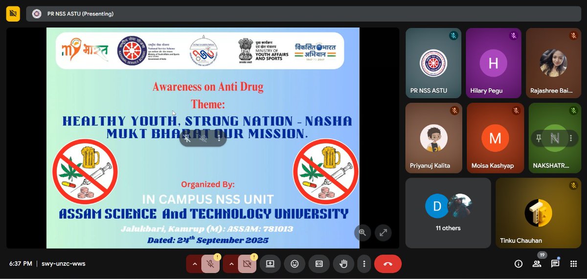 ASTU_NSS's tweet photo. 🚨 *Online Awareness Session on Anti-Drugs* 🚨
🗓 Date: 24th Sept 2025
🎙 Resource Person: **Niku Ghose**
👥 Organized by NSS Unit, ASTU

Join us in spreading awareness and taking a step towards a drug-free society.
@_NSSIndia @YASMinistry @ASTU_OFFICIAL https://t.co/ygtqT5Rg4F