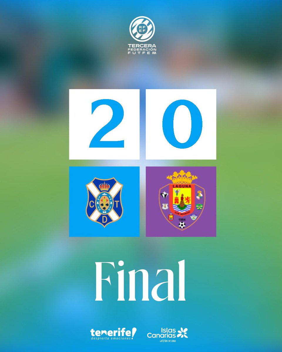 🤍💙 |TERCERA RFEF|

⏹️ 𝐅𝐈𝐍𝐀𝐋.

CD Tenerife Femenino C 2️⃣ - 0️⃣ CD Laguna 

⚽️ Molly
⚽️ Aida

#UnMismoLatido #CDTFemenino