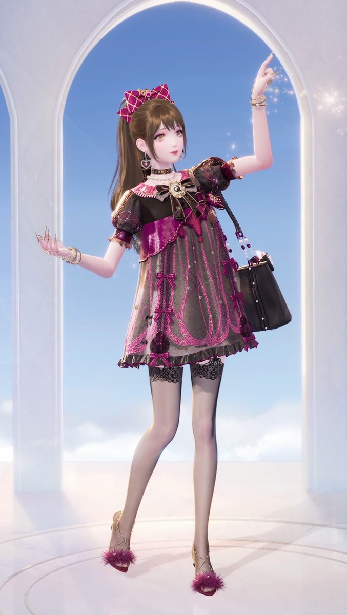 Another Nikki outfit ♡ 

This one is the closest I can get to an agejo gal inspired look. The pinks and black looks so cute together ♡ 𝜗𝜚

ᰔ⋆ ˚｡⋆୨ ʚ🎀ɞ ୧⋆ ₊˚⊹ᰔ

Dye Code [7Kizu1jaZAq#]

#Gyaru
#InfinityNikki 
#インフィニティニキ