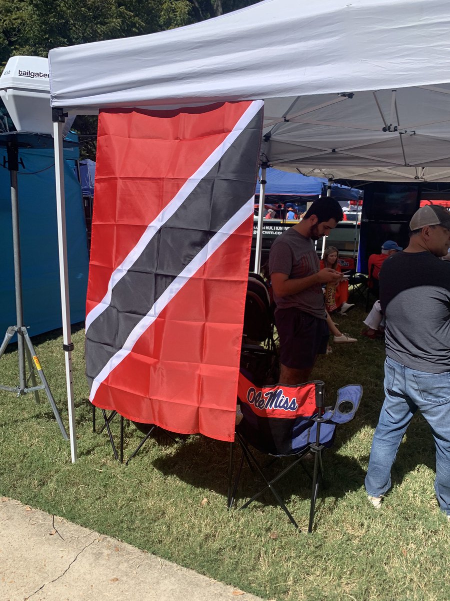 Sam_Hutchens_'s tweet image. The flag of Trinidad and Tobago is all over The Grove today. 

Ole Miss vs. LSU at 2:30.