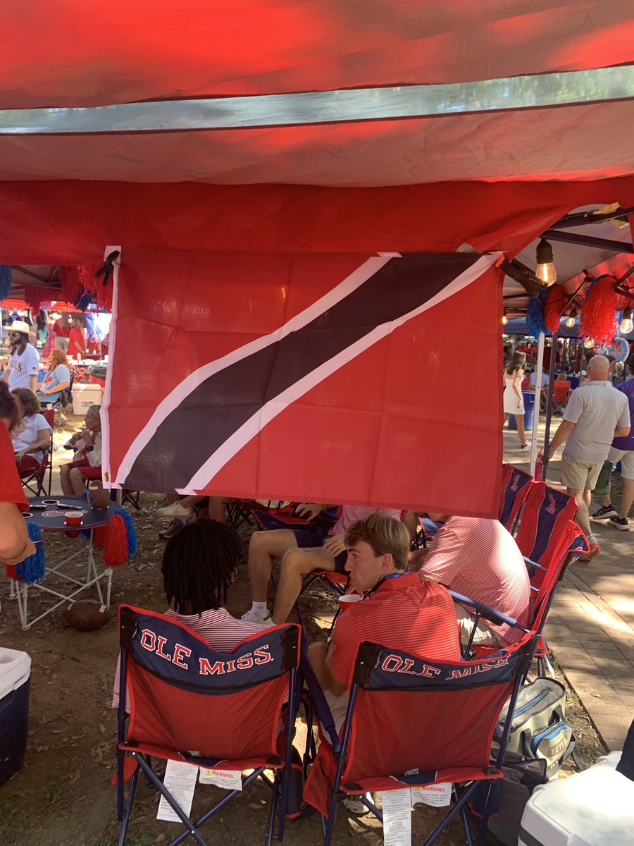 Sam_Hutchens_'s tweet image. The flag of Trinidad and Tobago is all over The Grove today. 

Ole Miss vs. LSU at 2:30.