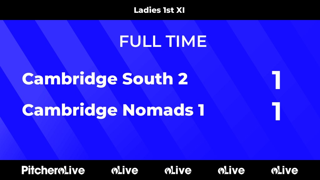 FULL TIME: Cambridge South 2 1 - 1 Cambridge Nomads 1
#CAMCAM #Pitchero
cambridgenomadshockeyclub.co.uk/teams/74106/ma…