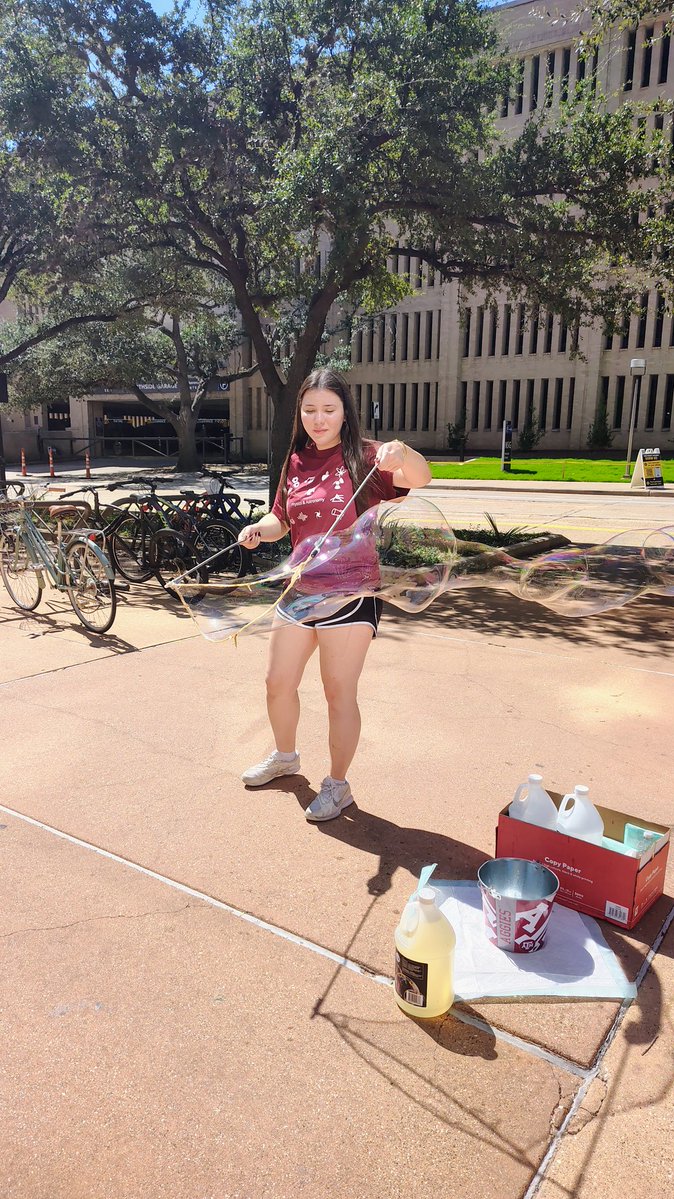#GameDay physics is here! Stop by the Mitchell Physics Bldg. before 1:30. 😁