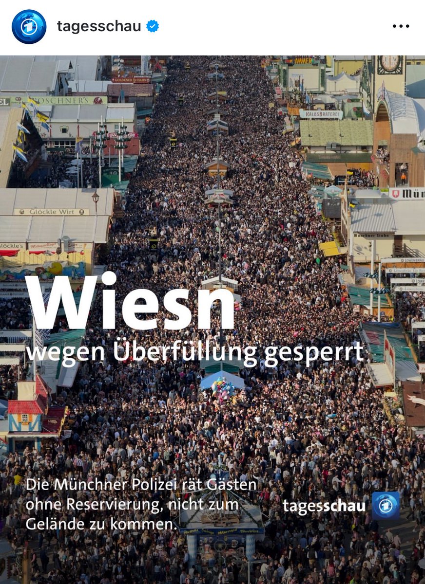まじかあ
オクトーバーフェスト、会場が混みすぎて入場そのものが禁止になったと
