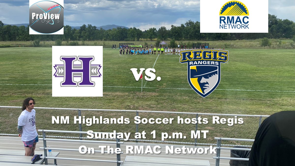 Women's Soccer, New Mexico Highlands vs. Regis Sunday at 1 p.m. MT with <a href="/ScottGaletti/">Scott Galetti</a> and Jace Hinton <a href="/jacehintonco/">Jace “Media Man” Hinton</a> on The RMAC Network.
Broadcast link below.
rmacnetwork.com/nmhighlands/?B…
