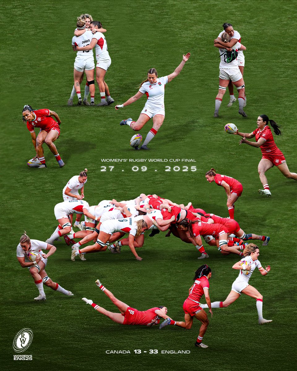 rugbyworldcup's tweet photo. The story of the final 📖
#RWC2025 | #CANvENG | #RWC2025Final https://t.co/fWMeNUS8Ct