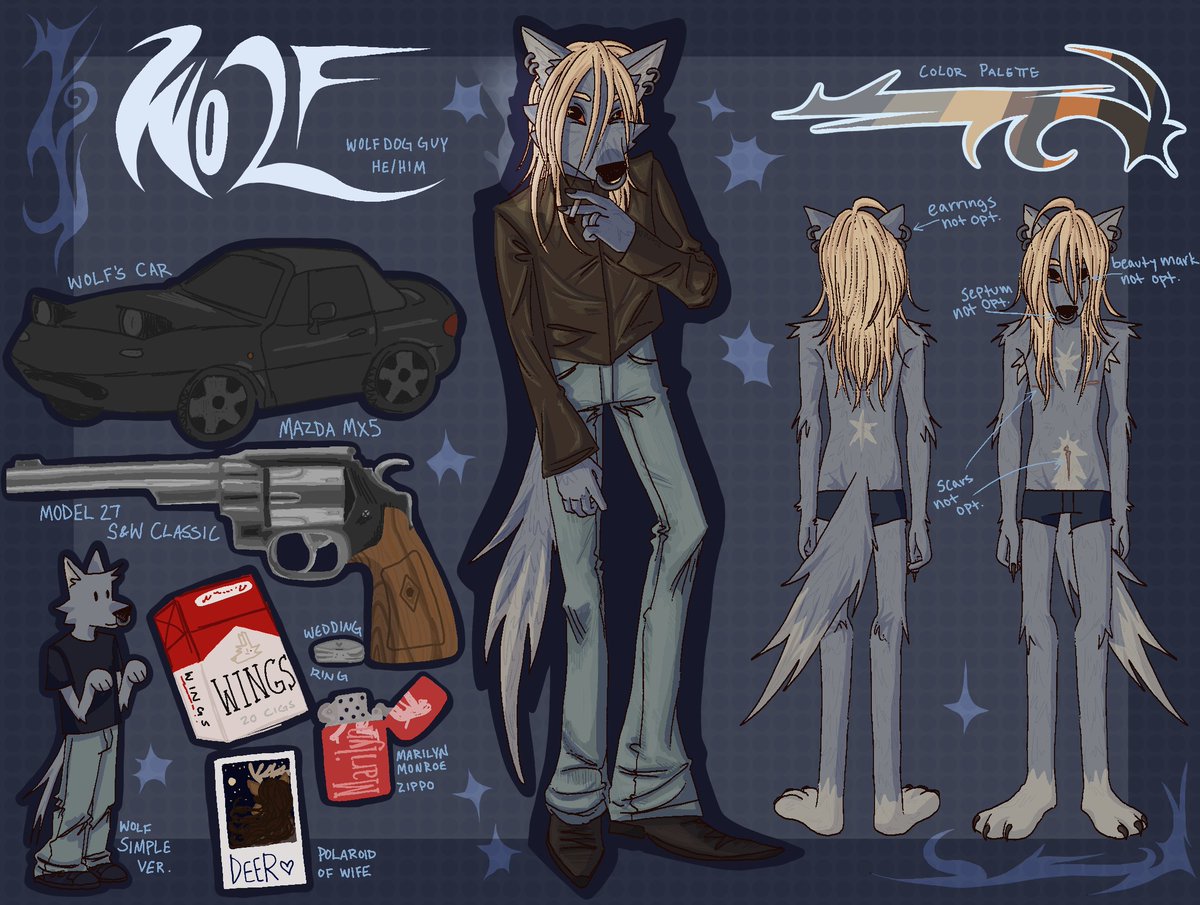 WINGSOVERMARS's tweet photo. ref sheet for my fursona / character based on mee :333 Me Af!!!!!!!!!! 🐺🌲🎃
-
#furry #furryartist #fursona https://t.co/4Ow4qp3DmT
