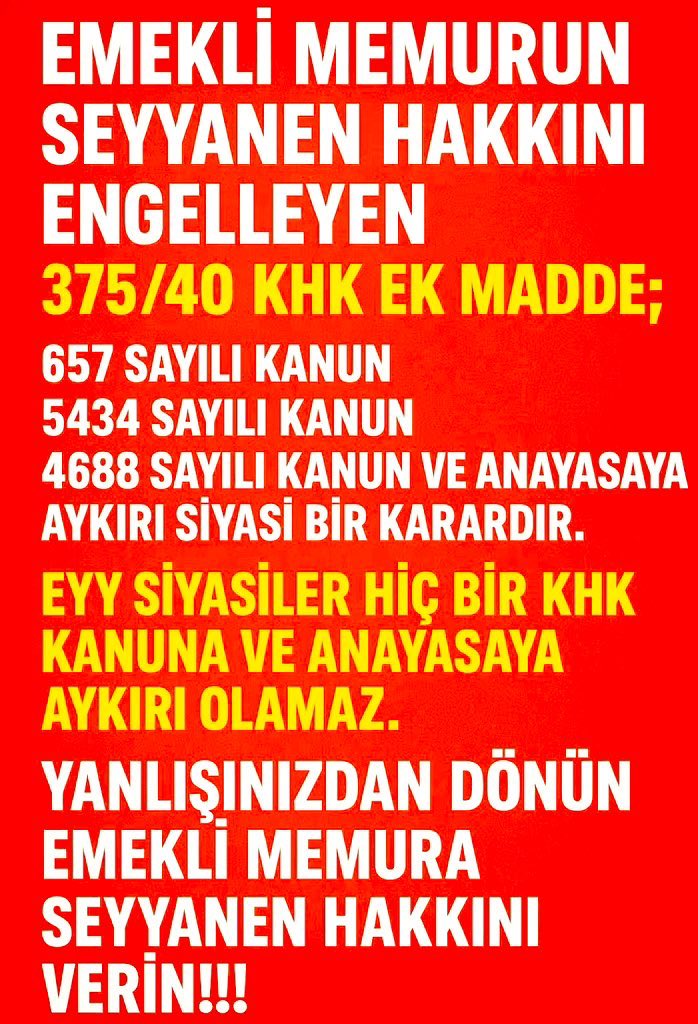 <a href="/MhpTbmmGrubu/">MHP TBMM Grubu #MHP</a> <a href="/erkanakcay45/">Erkan Akçay</a> <a href="/MHP_Bilgi/">MHP</a> O da birşey mi
<a href="/Akparti/">AK Parti</a> <a href="/MHP_Bilgi/">MHP</a> 
Halkın önüne
Sokağa Pazara çıkamıyor!!
#EmekliMemur
#MemurEmeklisineAdalet