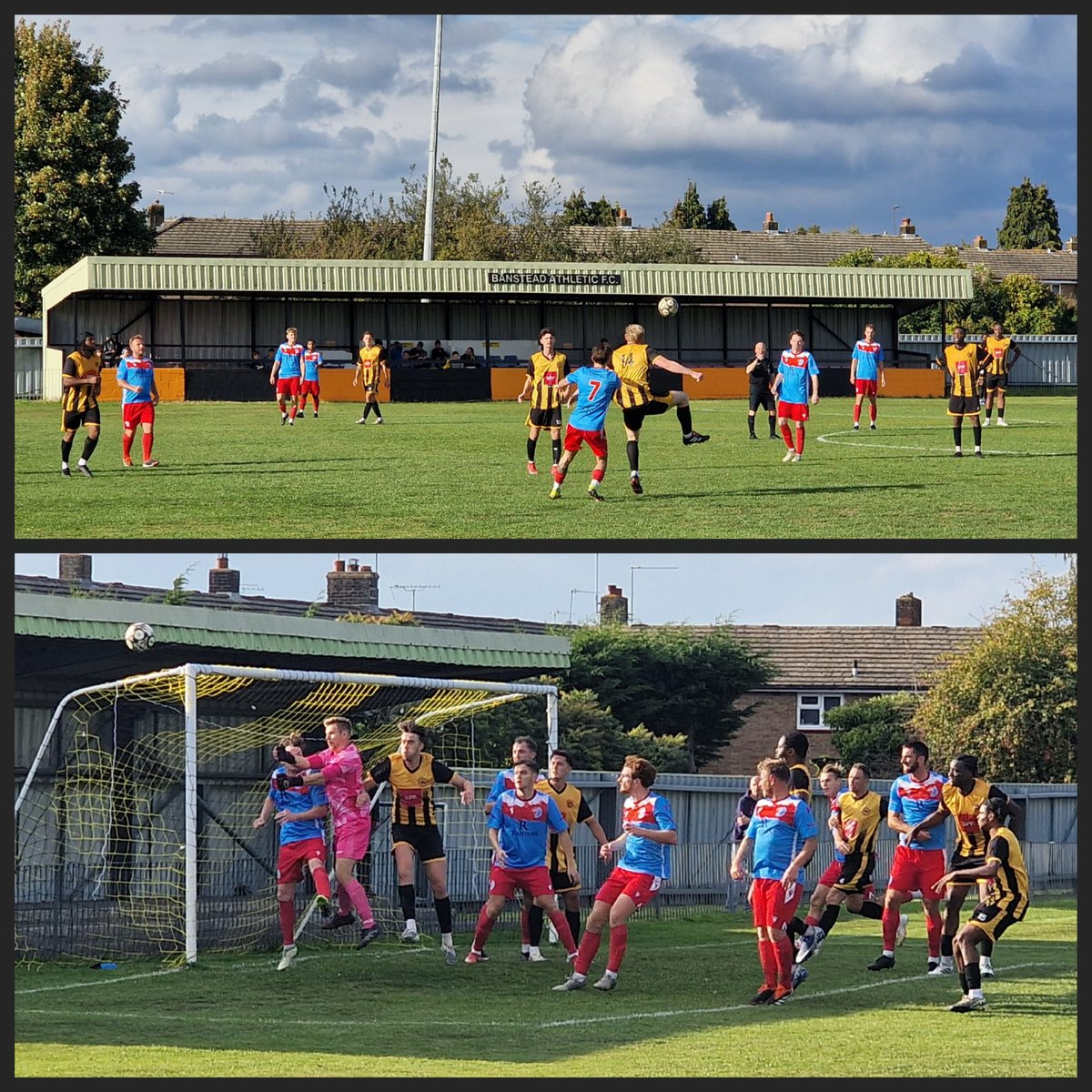 First visit to Merland Rise for the <a href="/SCEFLeague/">Presence & Co. SCEFL League</a> Division One game that ended <a href="/Banstead_fc/">Banstead Athletic FC</a>(1)3 <a href="/FElmstead/">FC Elmstead</a>(2)2. Att:88
An excellent game in which The Cocks blew their h/t lead.
It's good to see The A's finally back home!
Best wishes to both sides for the season. 
#groundhopping
