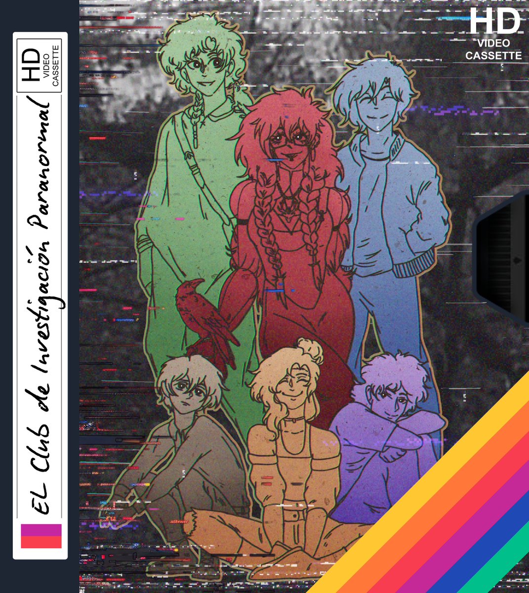 CovenOfHares's tweet image. A role-playing campaign in which I am completing its first year, so I made this drawing of the party as a VHS poster since it is the paranormal investigation club &amp;lt;3

#dnd #campaing #art #ttrpg