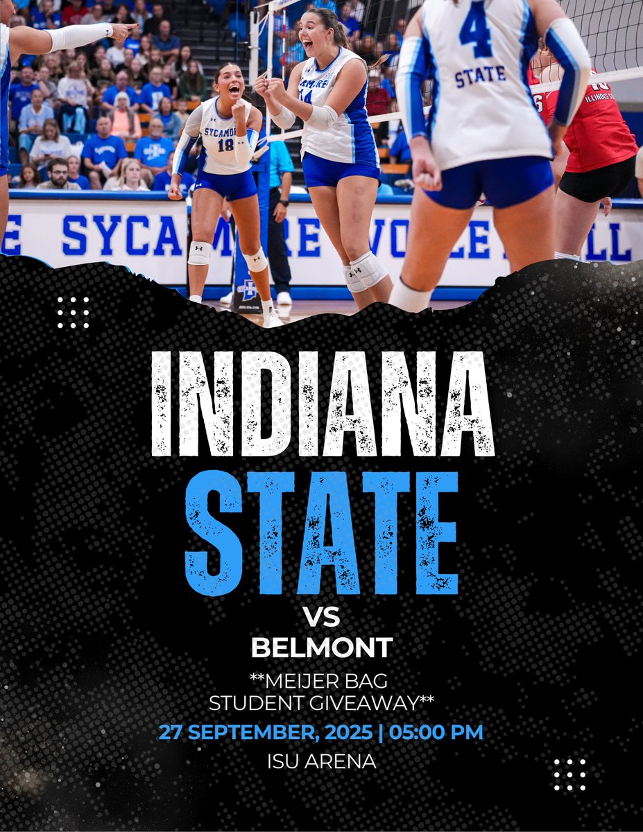 TONIGHT in the ISU Arena @ 5PM! Come get a Meijer Bag at The Forest table! Go Sycamores!