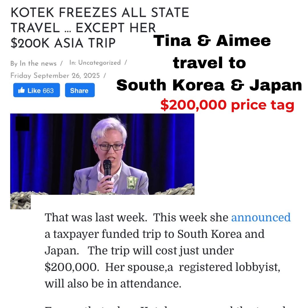 Million dollar renovations on the governor’s mansion and a $200,000 trip to Asia for Tina and Aimee..”let them eat cake”! oregoncatalyst.com/91010-kotek-fr…