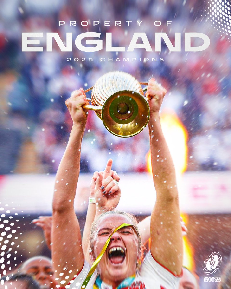 rugbyworldcup's tweet photo. Back in English hands 🌹
#RWC2025 | #CANvENG | #RWC2025Final https://t.co/ZlRl203SrE