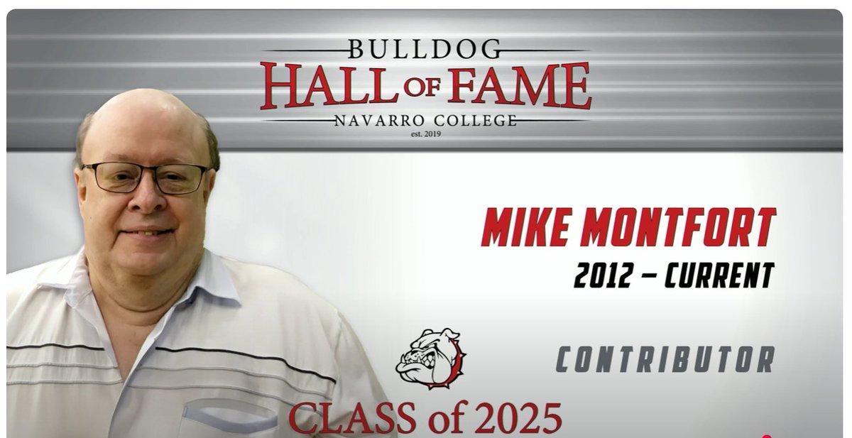 Congratulations to my close friend Mike Montfort on your induction today into the Bulldog Hall of Fame at Navarro College. Well deserved, indeed. Your legend grows.