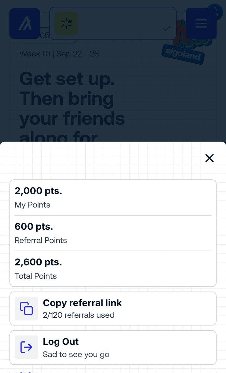 Andyns111's tweet photo. @AlgoFoundation @PeraAlgoWallet @LuteWallet @deflyapp Quest for week 1 done https://t.co/hGwvfNRIIr