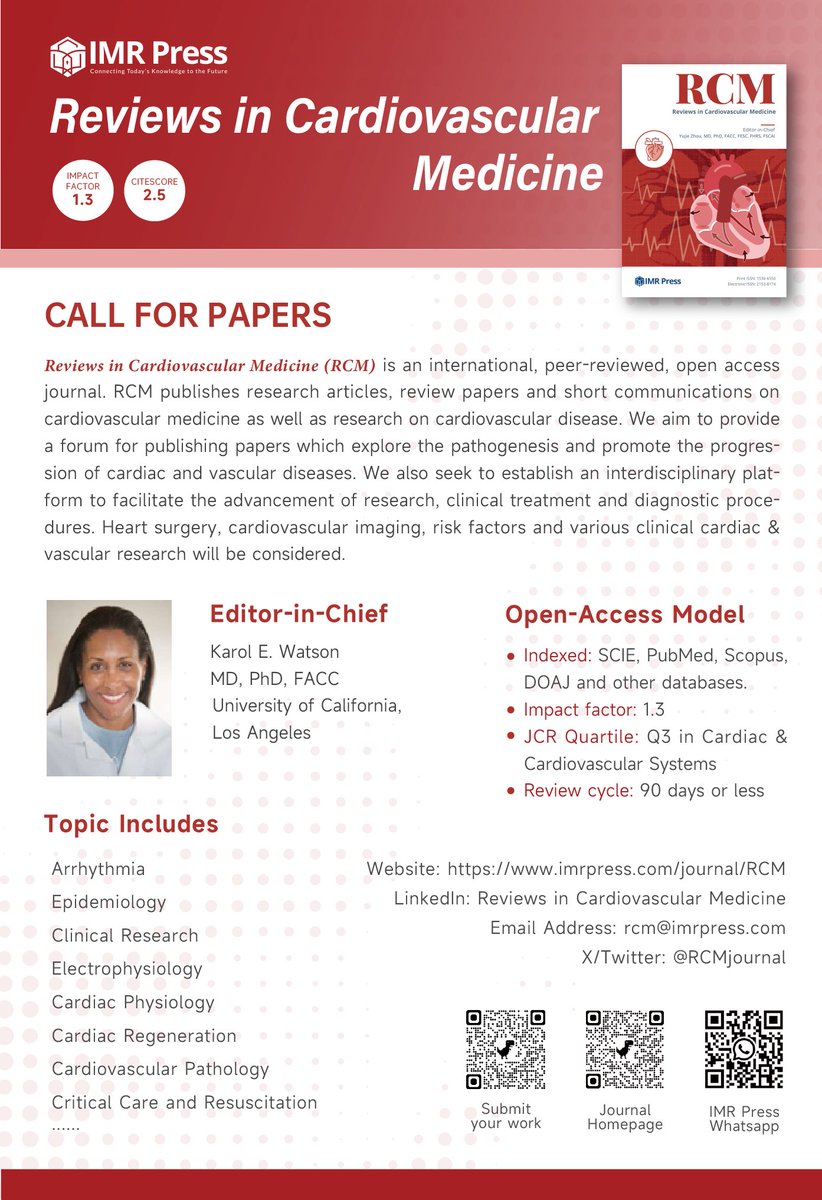 SeguraCardio's tweet image. Top pick in #Cardiology: @RCMjournal
Paper from Reviews in Cardiovascular Medicine
 
⚡#Exercise &amp;amp; #AtrialFibrillation (#AF): a double-edged sword? 
 
Welcome to read &amp;amp; cite this article:
imrpress.com/journal/RCM/26…
 
Welcome to submit👉imr.propub.com
 
#Arrhythmia #OA #RCM