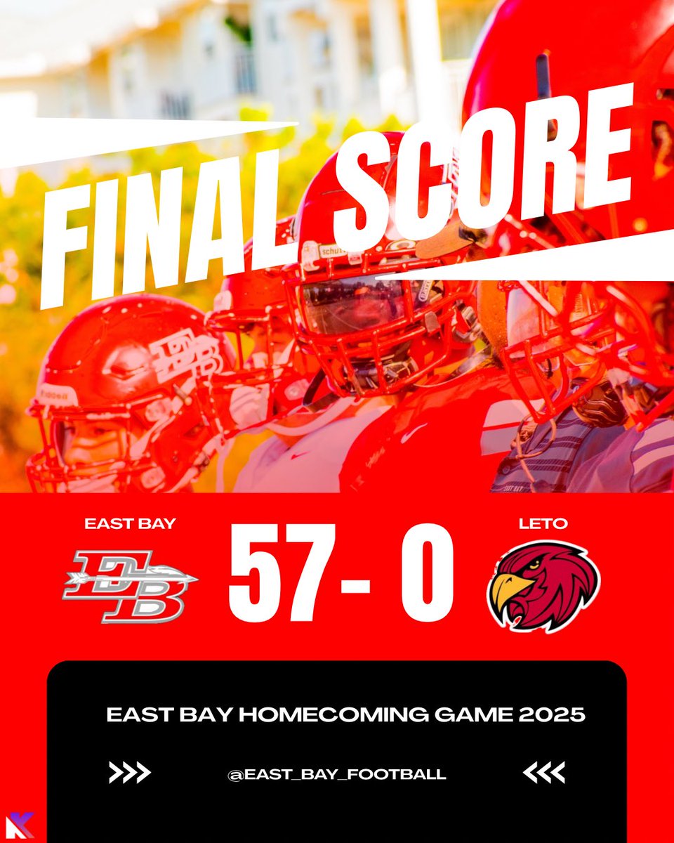 Absolute Cinema‼️

57-0 Win against Leto!! Congratulations to our #bayboyz and also the East Bay Homecoming Court Winners!

#win #baynation #hoco #rolltribe