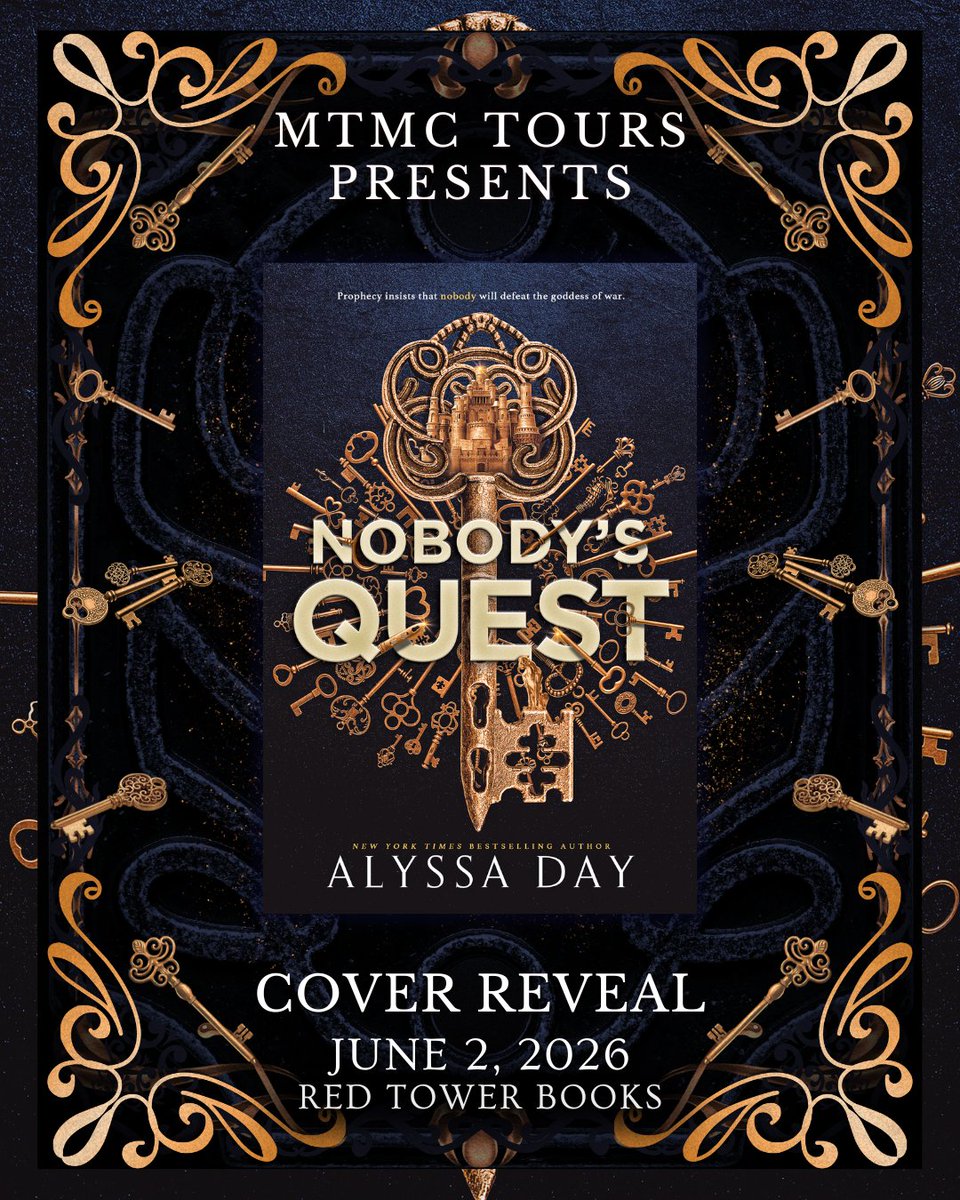 MTMC Tours ✨📚 (@mtmctours) on Twitter photo We’re beyond excited to reveal the breathtaking cover of NOBODY’S QUEST by Alyssa Day! 🗝️💙 Game of Thrones meets Sarah J. Maas in this fantasy adventure. Cover by Bree Archer.
💫Out June 2nd, 2026 from <a href="/redtowerbooks/">Red Tower Books</a> in a stunning DELUXE LIMITED EDITION.
amazon.com/Nobodys-Quest-… We’re beyond excited to reveal the breathtaking cover of NOBODY’S QUEST by Alyssa Day! 🗝️💙 Game of Thrones meets Sarah J. Maas in this fantasy adventure. Cover by Bree Archer.
💫Out June 2nd, 2026 from <a href="/redtowerbooks/">Red Tower Books</a> in a stunning DELUXE LIMITED EDITION.
amazon.com/Nobodys-Quest-…