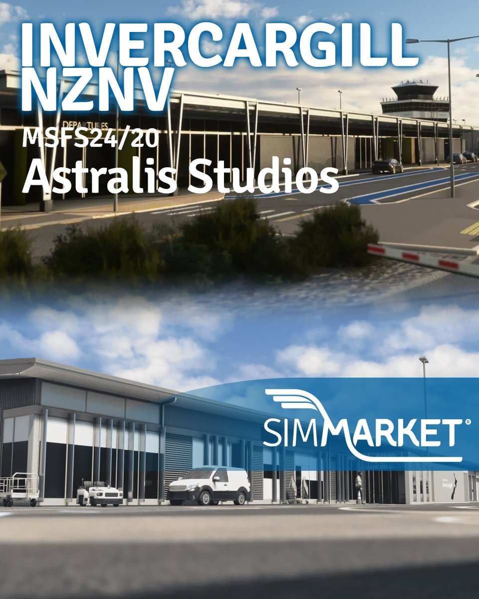 🌿 Astralis Studios – Invercargill Airport NZNV MSFS20/24👇
simmarket.short.gy/astr-NZNV

🎥 Trailer youtu.be/pMxL1OPouPQ

Head down to New Zealand’s southernmost city wfor both domestic flights and adventures across the Pacific.

- Super detailed
- Custom textures
- Optimized perf