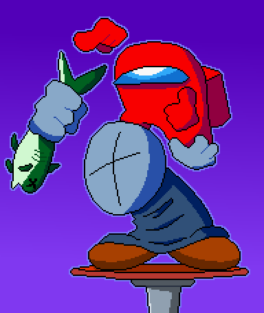 LuminexG's tweet image. I drew my favorite characters doing those poses
Gotta say this was fun! 

'Pose for the camera'
'WE CAUGHT A FISH!!'

#grunty #madnesscombat #grunt #amongy #crewmate #amongus #gruntyamongy #pixelart #aseprite #ドット絵 #gwenpool #gwendolynpoole #art #Marvel