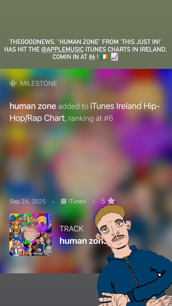 foss • ctzn.ctzn.ctzn (@ctzn_ctzn_ctzn) on Twitter photo “Human Zone” cookin’ over in Ireland. #6 on the iTunes charts this weekend. Happy to see it - one of my favorite tunes out of the joints I’ve produced with <a href="/J_Alderete/">Juan Alderete</a> on 🎸 - and as usual the fellas smashed it on the 🎤 as well. 📈 🗞️
<a href="/thegoodnewscrew/">thegoodnews.</a> <a href="/DelHIERO/">Del The Funky Homosapien</a> <a href="/naturesounds/">Nature Sounds</a> “Human Zone” cookin’ over in Ireland. #6 on the iTunes charts this weekend. Happy to see it - one of my favorite tunes out of the joints I’ve produced with <a href="/J_Alderete/">Juan Alderete</a> on 🎸 - and as usual the fellas smashed it on the 🎤 as well. 📈 🗞️
<a href="/thegoodnewscrew/">thegoodnews.</a> <a href="/DelHIERO/">Del The Funky Homosapien</a> <a href="/naturesounds/">Nature Sounds</a>