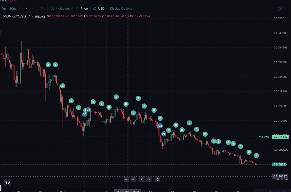 Day 29 of DCA'ing my daily 5 SOL into $MONKEY