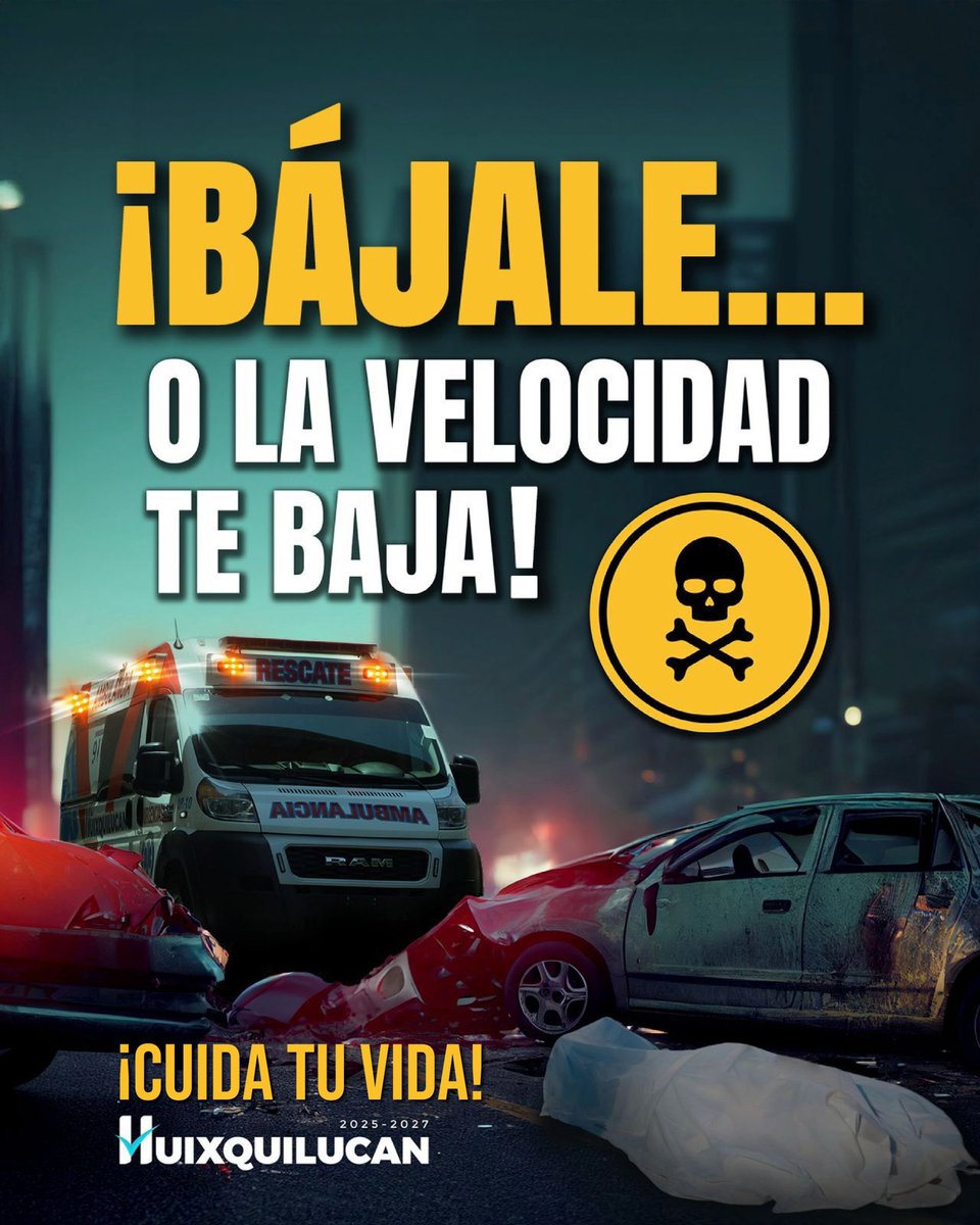 En Mexico, dos de cada tres conductores, no respetan los límites de velocidad, lo que ocasiona de todos los días mueran 44 personas en incidentes viales. ¡Bájale y cuida tu vida!