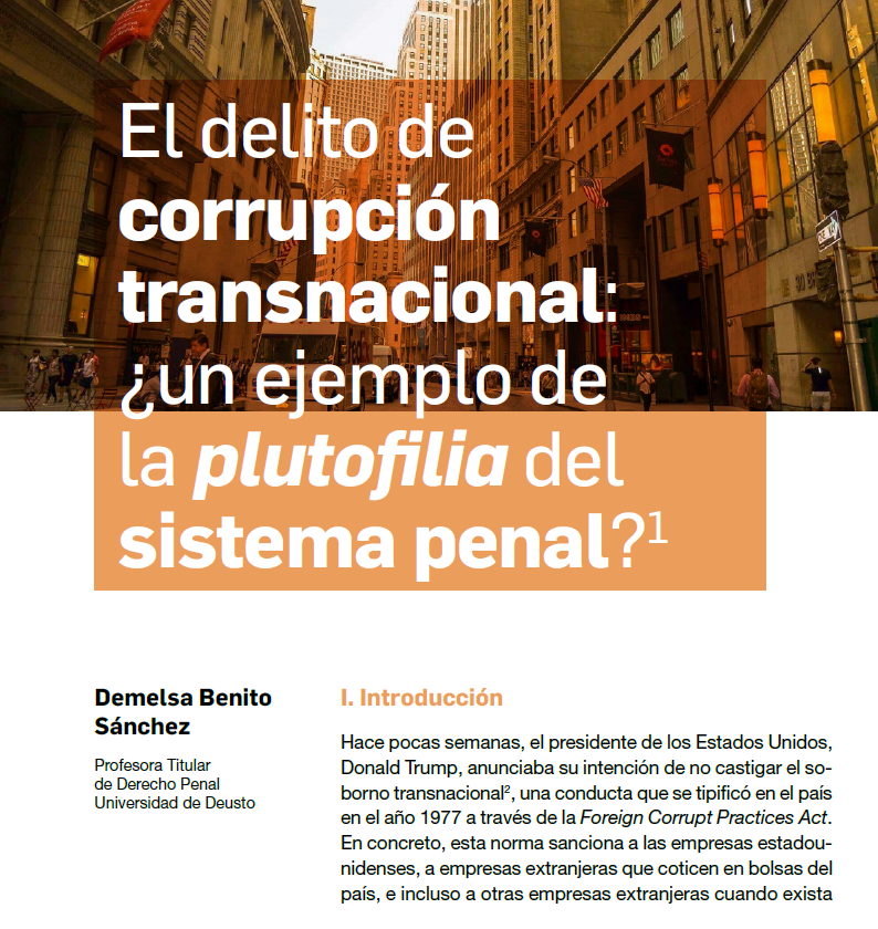📚 "El delito de corrupción transnacional: ¿un ejemplo de plutofilia del sistema penal?, por <a href="/Demelsabenito/">Demelsa Benito Sánchez</a> , profesora de Derecho Penal 

➡️ En el Boletín Informativo #JJpD nº 99 bis, septiembre 2025

juecesdemocracia.es/2025/09/22/bol…