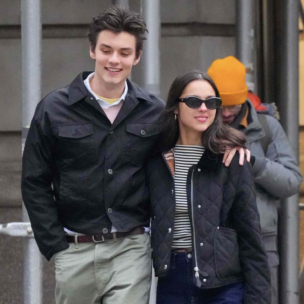 Olivia Rodrigo and Louis Partridge were spotted at a coffee shop in New York.