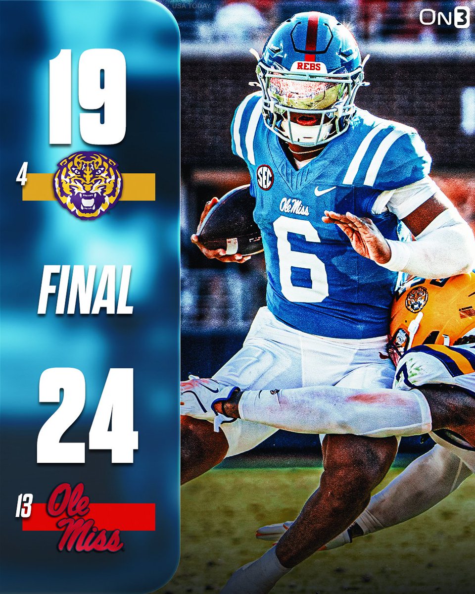 OLE MISS TAKES DOWN NO. 4 LSU🦈

on3.com/teams/ole-miss…