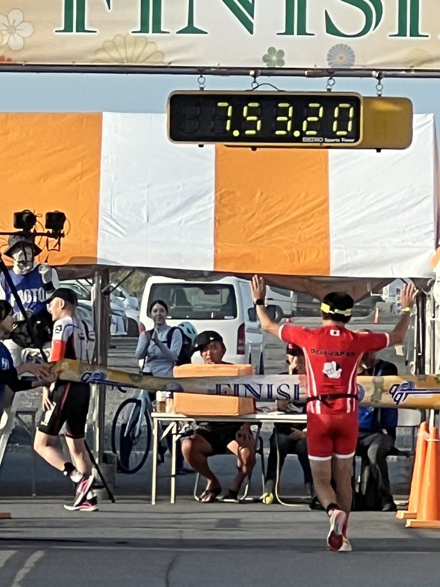 GAYGAMESTeamJA1's tweet photo. 宮田、九十九里浜トライアスロン・ミドル完走！
スイム1.9km=43分、バイク=アベ30km/h💨
ランは脚が動かずゴールは制限5分前でした💦

GAY GAMES2026バレンシアに向けラン強化して挑みます🔥
👉 https://t.co/YiUmcacc1c

#GayGames #トライアスロン #LGBTQ https://t.co/f8EjCLXnFE