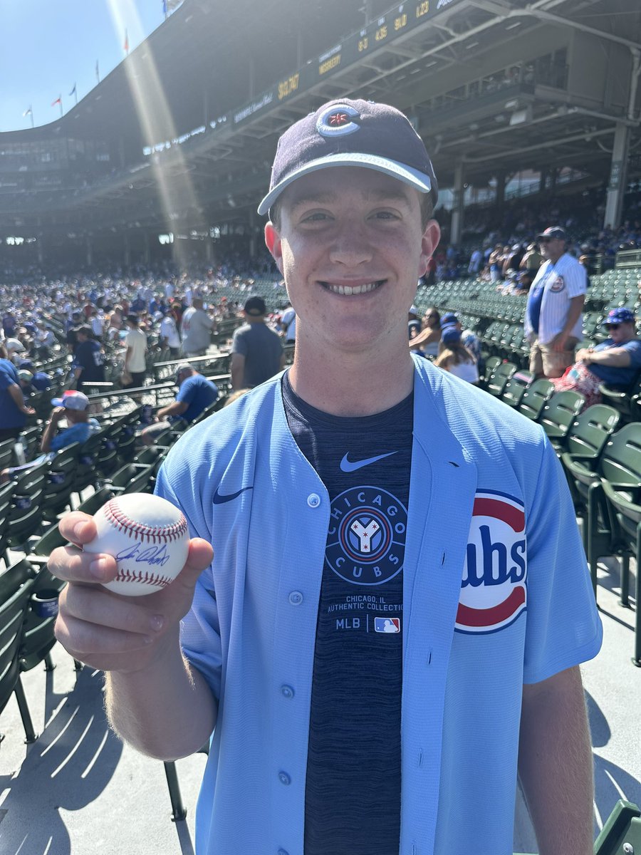 bkachelman's tweet photo. @JimDeshaies Is this you?!  Clark blessed us by throwing my son a ball today and lo and behold it had your autograph (I think)!! Thank you!  Go Cubs! @Kacks71 https://t.co/5bm9UkxmJd