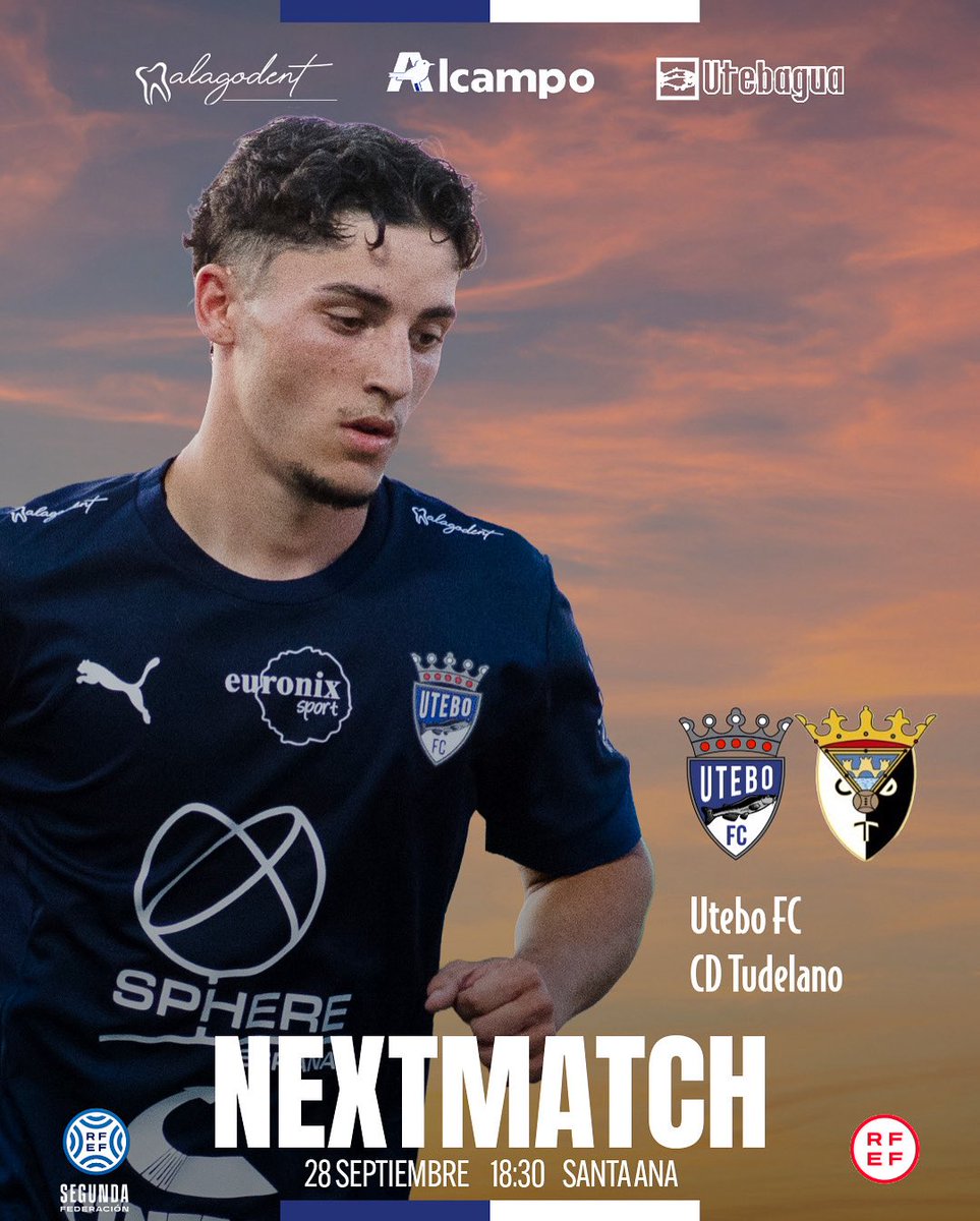 ⚔️ NextMatch

📅 Jornada 4
🕡 Domingo | 18:30 h
🏟️ Santa Ana
🆚 CD Tudelano

💙🤍 ¡Todos al Santa Ana! Contamos con vuestro aliento para seguir creciendo juntos.

#UteboFC #SegundaFederacion #CrezcamosDisfrutando