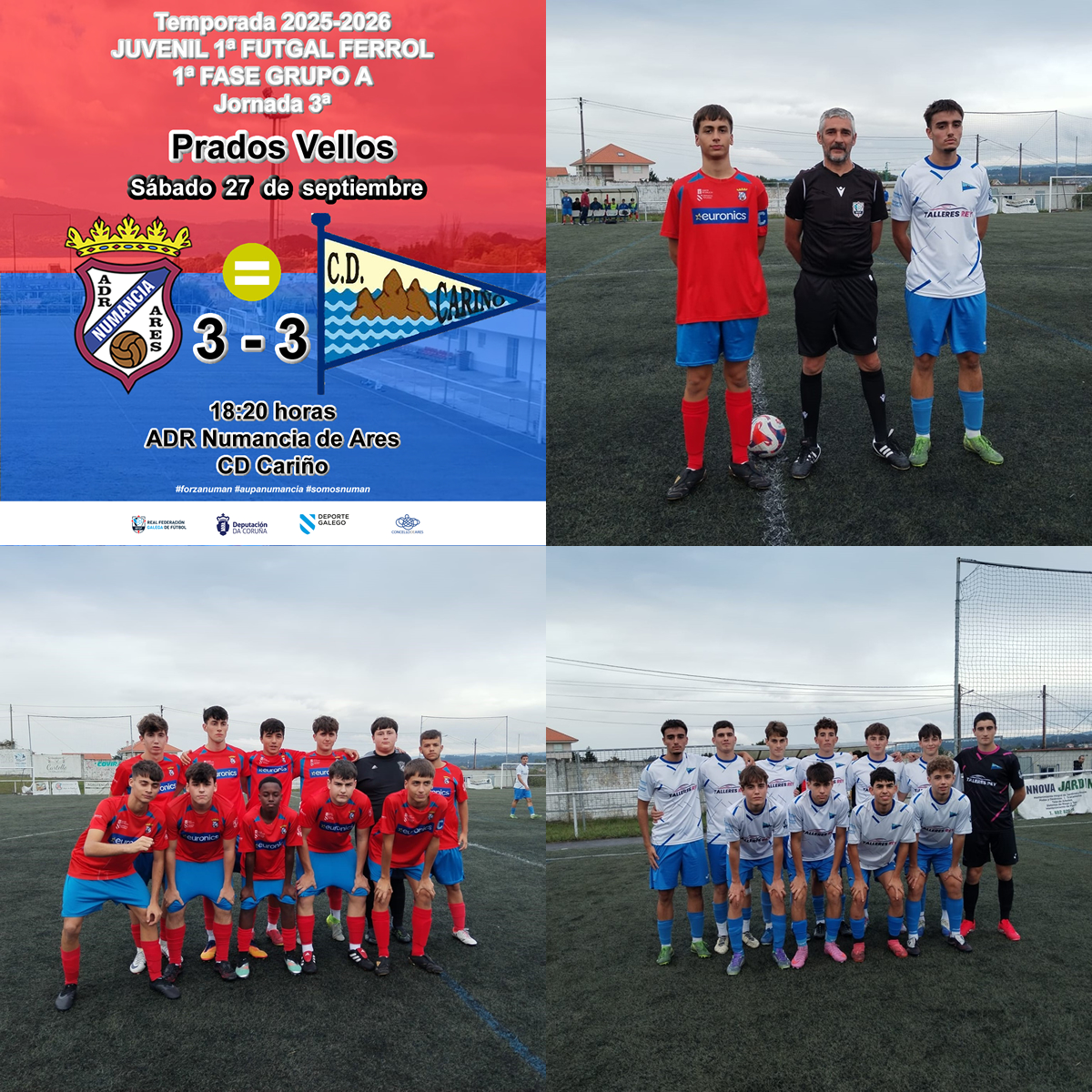 #Juveniles. ADR Numancia de Ares, 3 - CD Cariño, 3